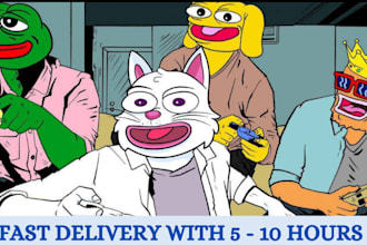 draw crypto meme art illustration , memecoin art, meme video for your project
