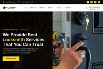 design locksmith home security door lock repair cctv camera landing page website