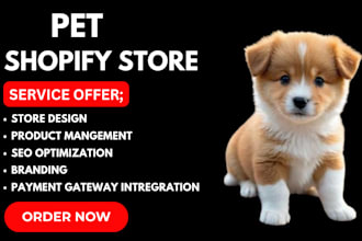 design highly profitable pet shopify store dropshipping store pet website