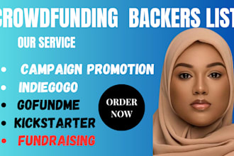 generate crowdfunding campaign backers list for kickstarter, indiegogo, gofundme