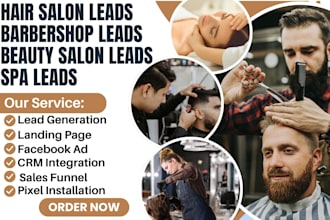 generate hair salon leads barbershop leads beauty salon leads spa sales funnel