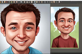 make a cartoon caricature avatar illustration