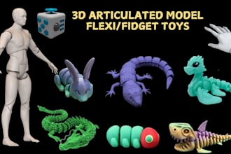 sculpt 3d articulated model 3d doll toy 3d bjd flexi pets stl for 3d printing