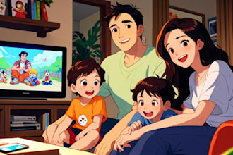 design a professional disney couple, group or family portrait