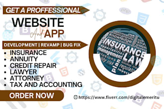 create insurance website annuity credit repair lawyer tax accounting website app