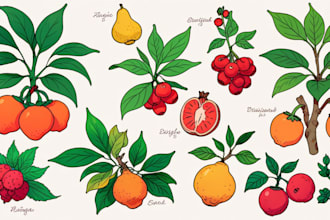 make botanical illustrations of flowers, plants, fruits