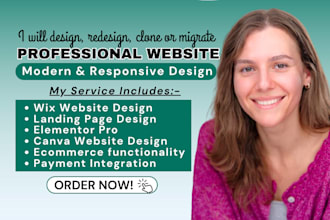 build clone or migrate wix canva elementor website redesign wix landing page
