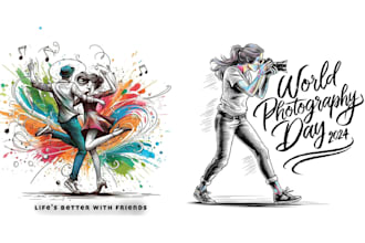 make colorful music night club dance studio logo
