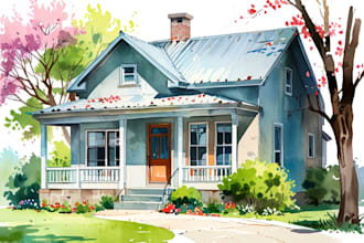 create home portrait watercolor art from photo