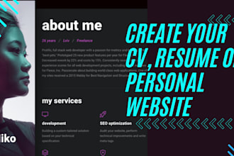 create professional personal portfolio resume website foryou