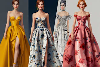 draw a professional fashion illustration