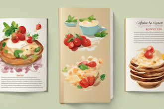 design and illustrate cookbook, recipe book for you