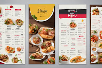 design creative restaurant menu, digital menu, food menu design