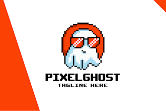 create unique pixel art logo, 8 bit, gaming icons, retro style, minimal pixel