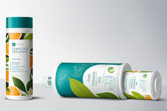 design cosmetic supplement label and packaging