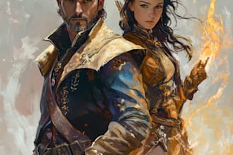 create a custom dnd party character illustrations