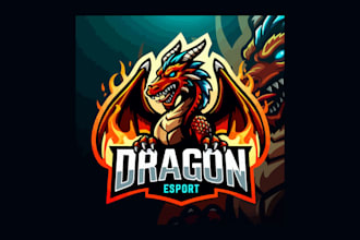do dragon esports mascot logo with fastest delivery