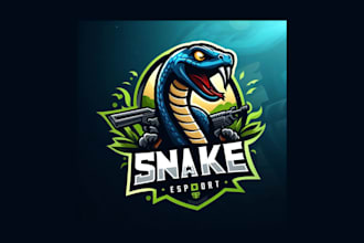 design a snake esports mascot logo with unlimited revisions