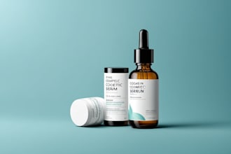 design cosmetic packaging, dropper serum bottle label