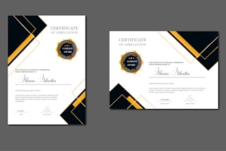 design a professional, custom, diploma, award and achievement certificate