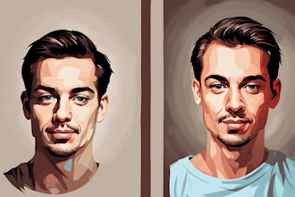 draw simple vector portraits, vector line art portraits of your photo