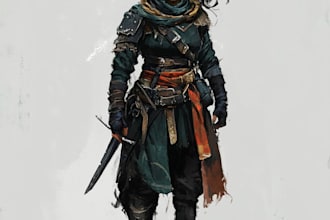 do create fantasy character design use d and d, illustration