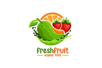 design amazing organic fresh fruit logo for your company
