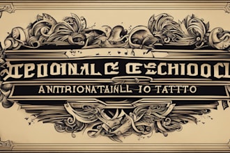 create custom logo old school traditional tattoo design