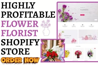 build flower shopify store floral store florist website bouquet flower website