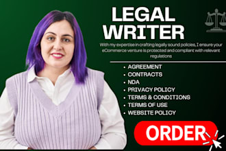 write legal contracts, agreements, nda, terms and conditions, privacy policy