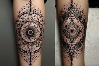 create for you a unique dotwork tattoo design