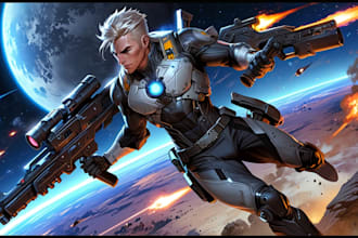 drawing a sci fi character illustration or sci fi character