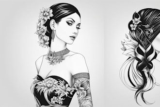 create black and white minimalist tattoo