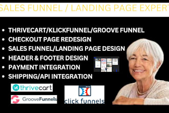 thrivecart landing page groove funnel clickfunnel salefunnel checkout setup