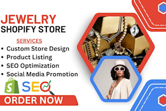 design custom jewelry shopify store website custom design with SEO optimization