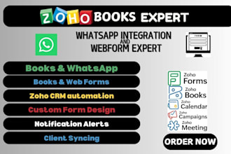do zoho books to whatsapp integration,  zoho integration with web forms zoho crm