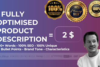 write great product descriptions 300 words each SEO optimised
