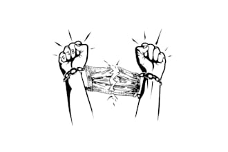 handcuffed public health mandates logo design