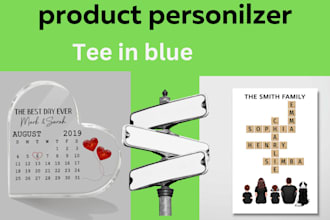 shopify product personalizer in teeinblue, customily zepto etsy woocommerce pod