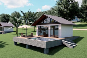 make a photorealistic 3d render of the house