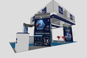 design exhibition booth, product display, kiosk, gondola, backdrops for you