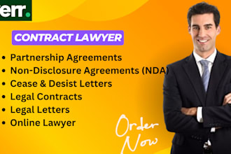 draft legal agreements, partnership, nda, cease and desist letters