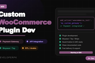 develop custom woocommerce plugin and payment gateway integration