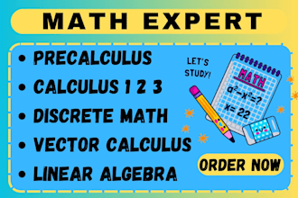 be tutoring precalculus vector calculus 1 2 3 discrete math linear algebra 1 2