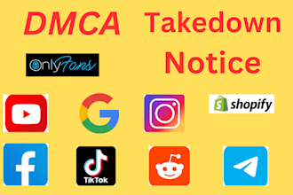 takedown remove infringing content to ig,x,fb,yt,tiktok,google,reddit by dmca