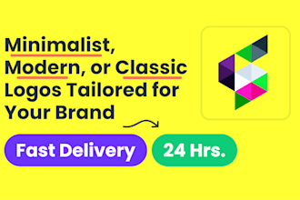 design a modern minimalist logo with custom branding