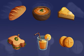 make 2d game icons, props, objects