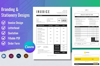 do unique letterhead, invoice, order form, fillable pdf, price list, stationery