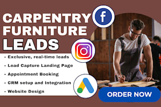 generate carpentry leads, woodwork, furniture leads handyman carpentry website