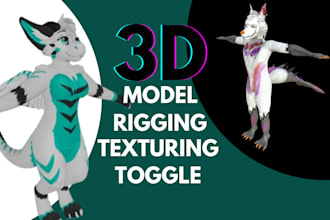 do 3d character modelling furry avatar vrc avatar fursona vrchat avatar nsfw